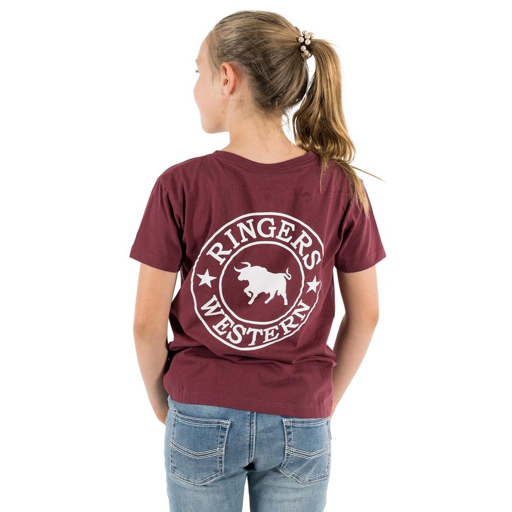 Signature Bull Kids Classic Fit T-Shirt - Burgundy/White