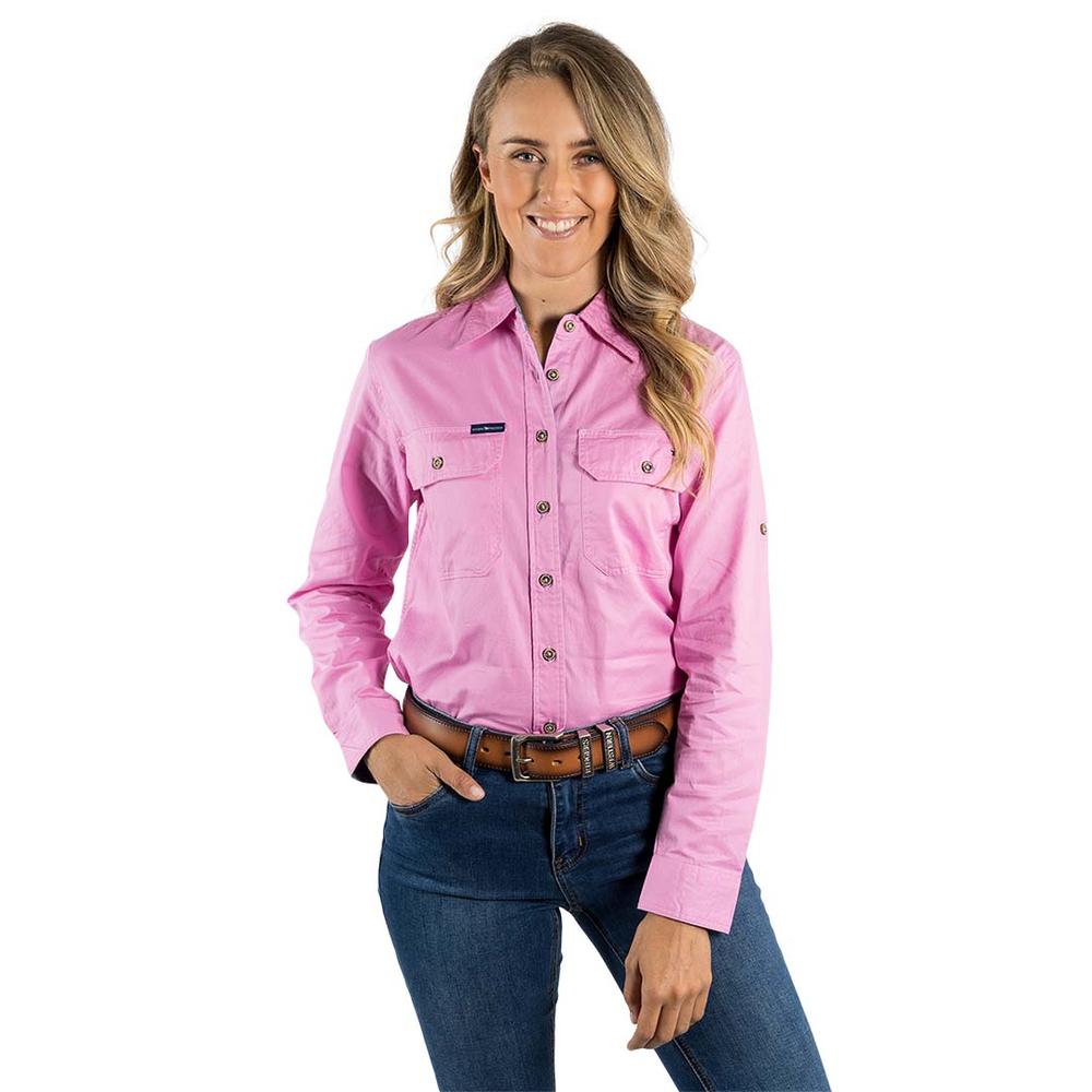 Pentecost River Womens Full Button Work Shirt - Pastel Pink