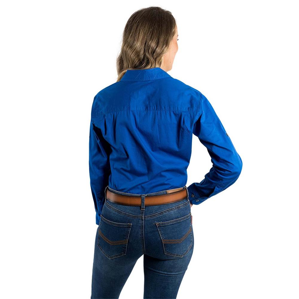 Pentecost River Womens Full Button Work Shirt - Royal Blue