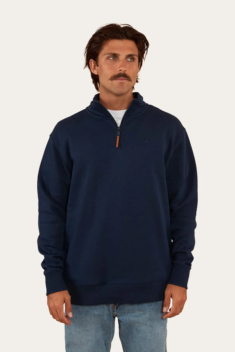 Strand Mens 1/4 Zip Crew - College Navy