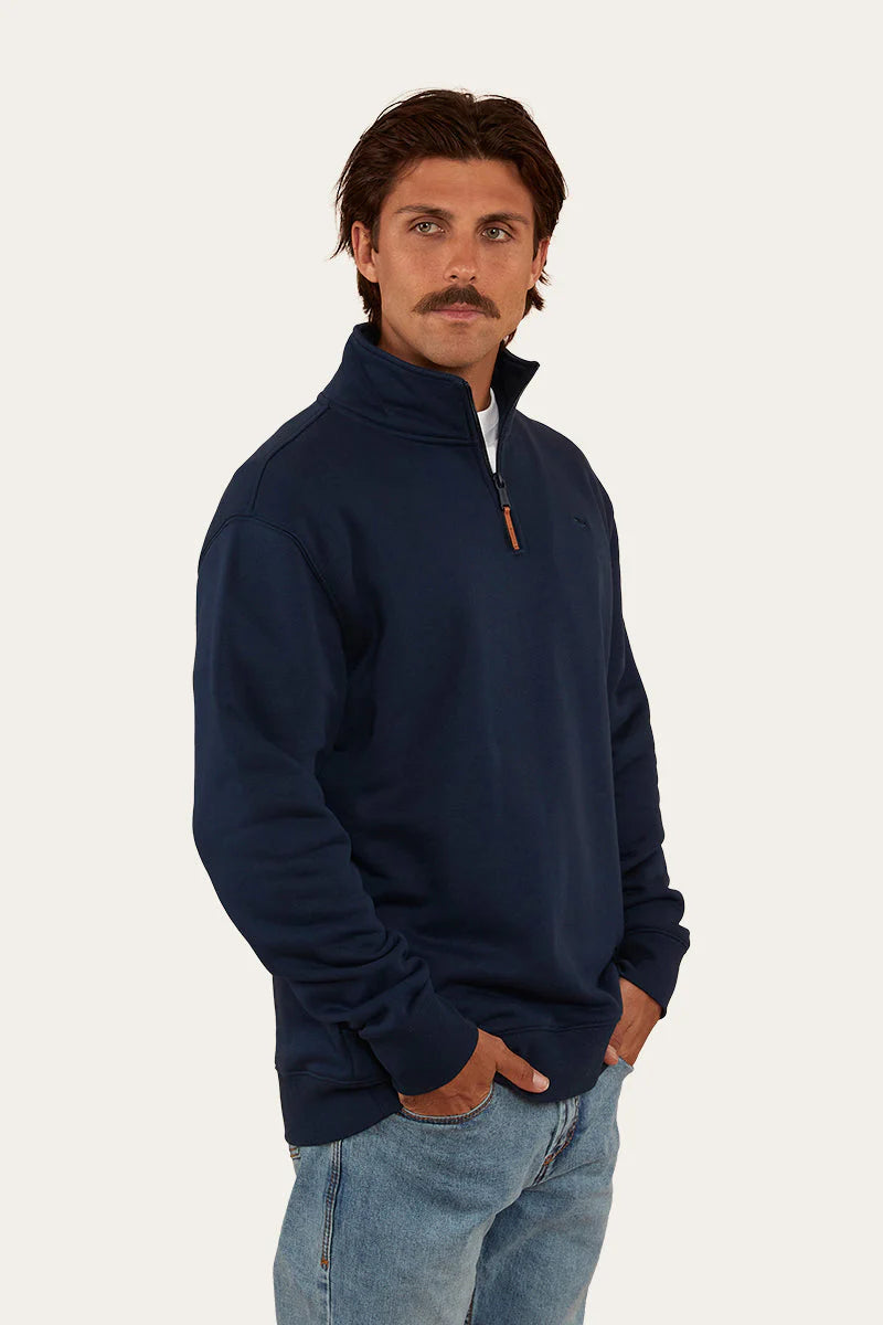Strand Mens 1/4 Zip Crew - College Navy