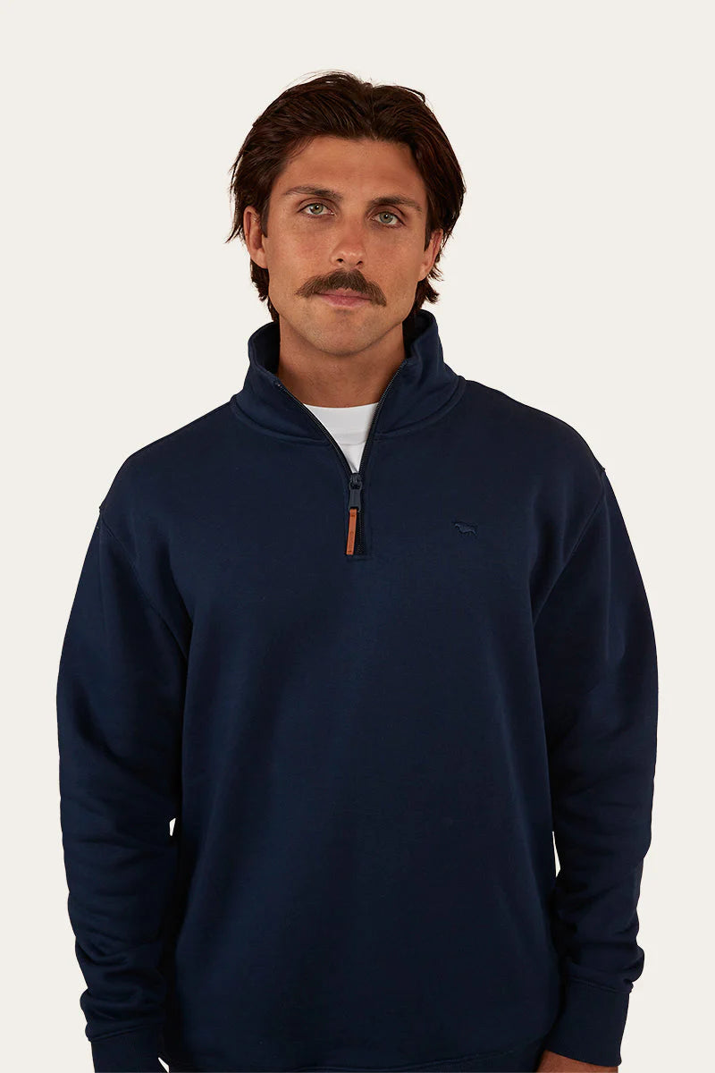 Strand Mens 1/4 Zip Crew - College Navy