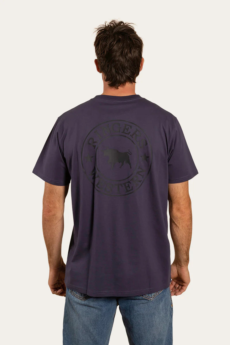 Signature Bull Mens Loose Fit T-Shirt - Washed Navy