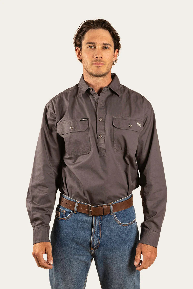 King River Half Button Work Shirt - Magnum
