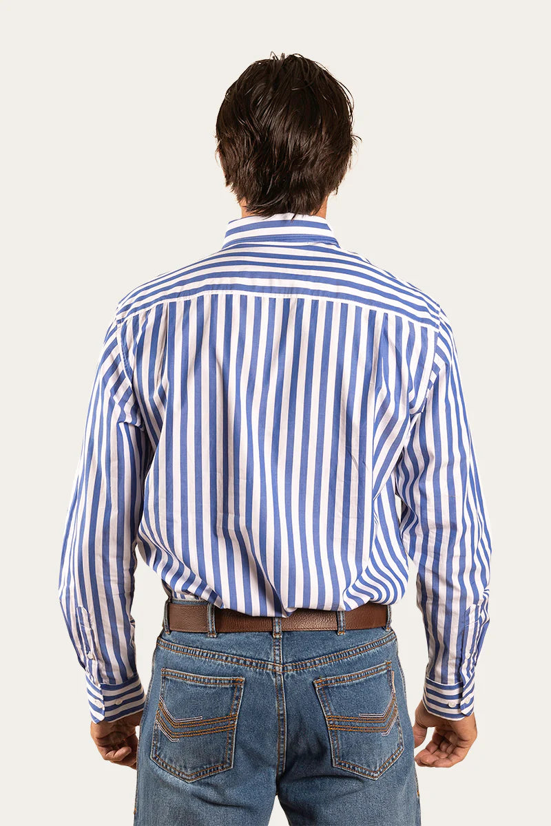 Heritage Mens Stripe Dress Shirt  - White/Blue