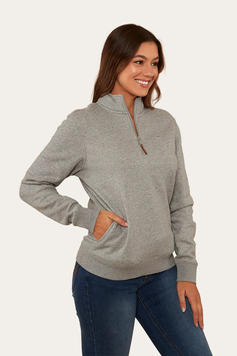 Peninsula Womens 1/4 Zip Crew - Grey Marle