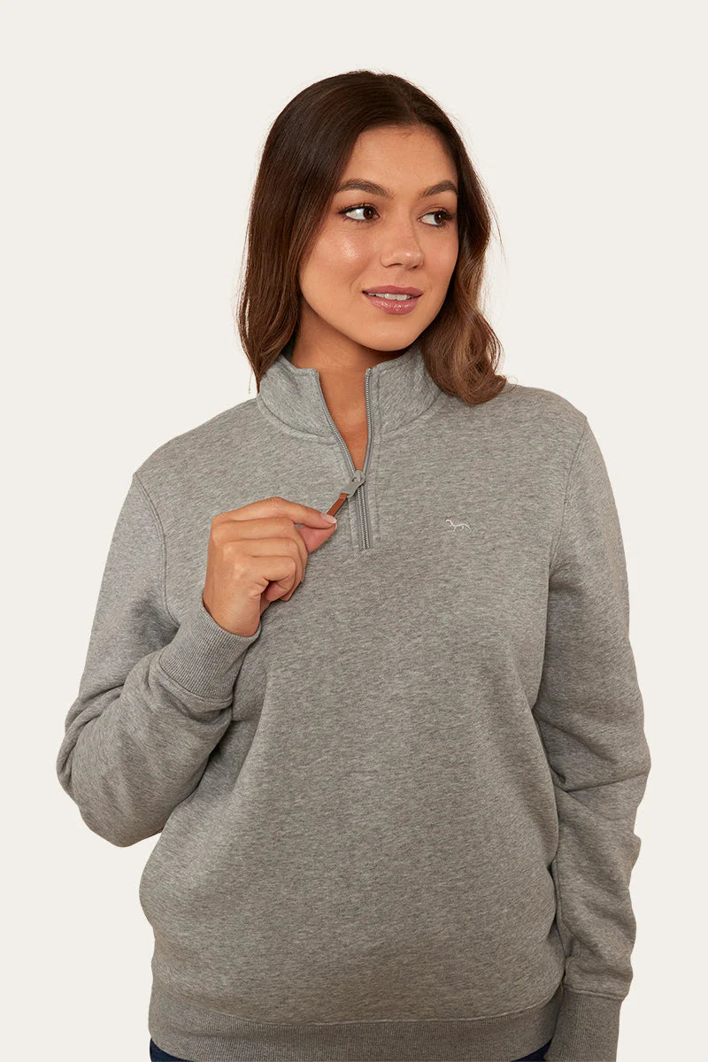 Peninsula Womens 1/4 Zip Crew - Grey Marle