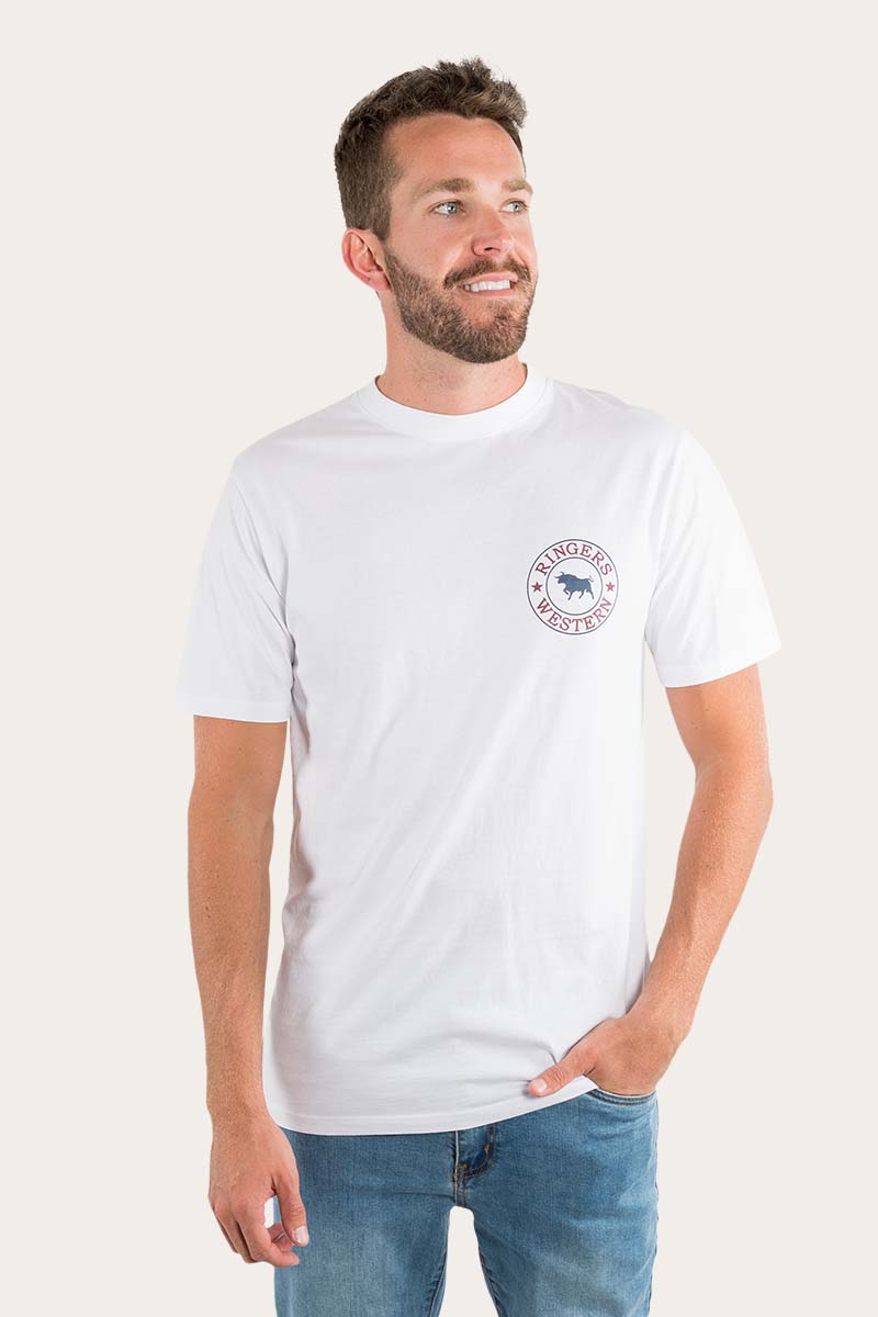 Signature Bull Mens Classic Fit T-Shirt - White/Multi