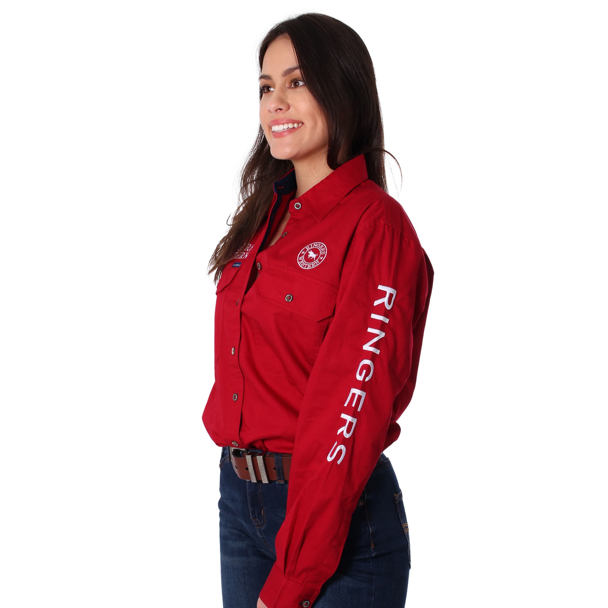 Signature Jillaroo Womens Full Button Work Shirt - Red - Ringers Western Toowoomba