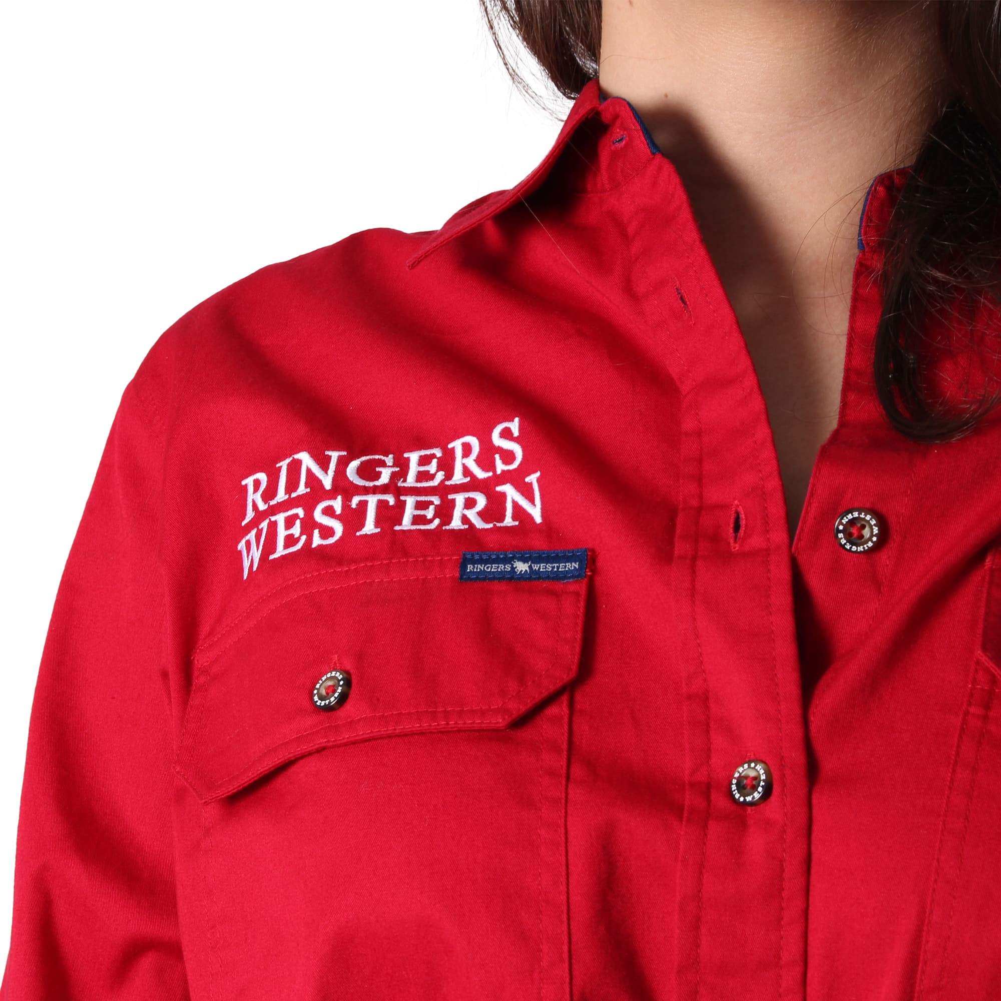 Signature Jillaroo Womens Full Button Work Shirt - Red - Ringers Western Toowoomba