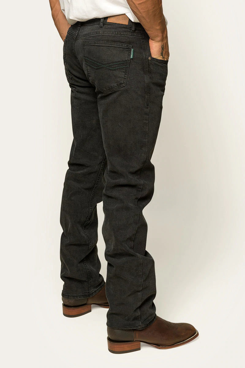 Muster Mens Slim Straight Fit Mid Rise Jean - Black